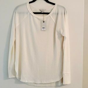 Lucky Brand waffle weave long sleeve blouse. NWT